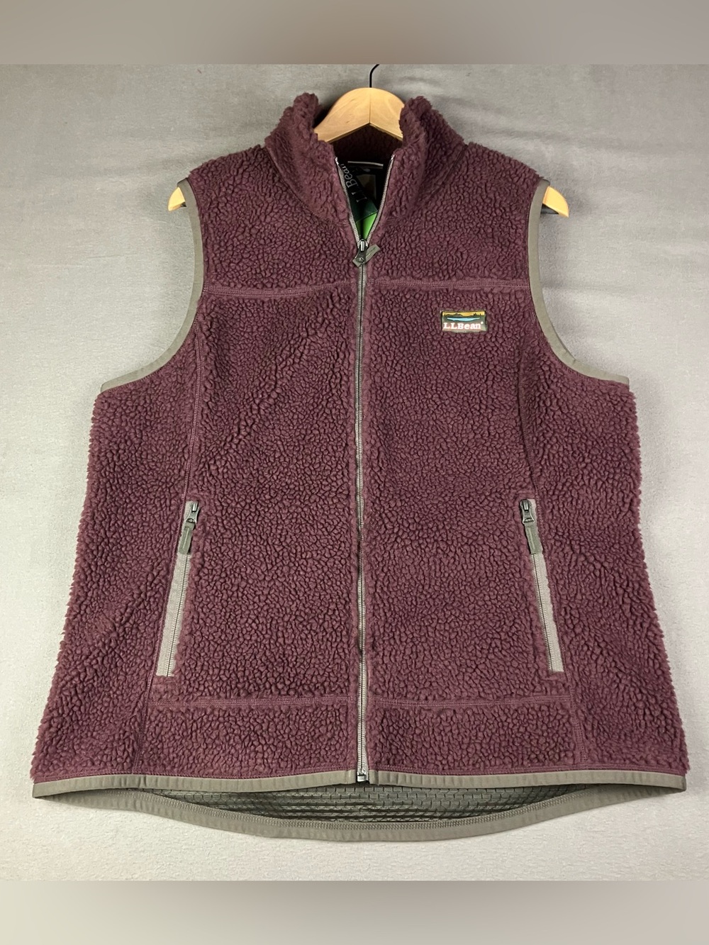 L.L. Bean Women's Size XL Mountain Pile Fleece Vest Plum Purple Full Zip NWT! Ne